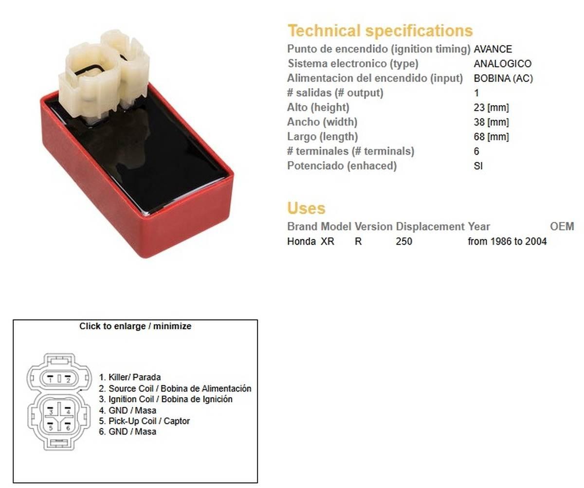 Dze Moduł Zapłonu Cdi Honda Xr 250R '96-'04 - zdjęcie 2