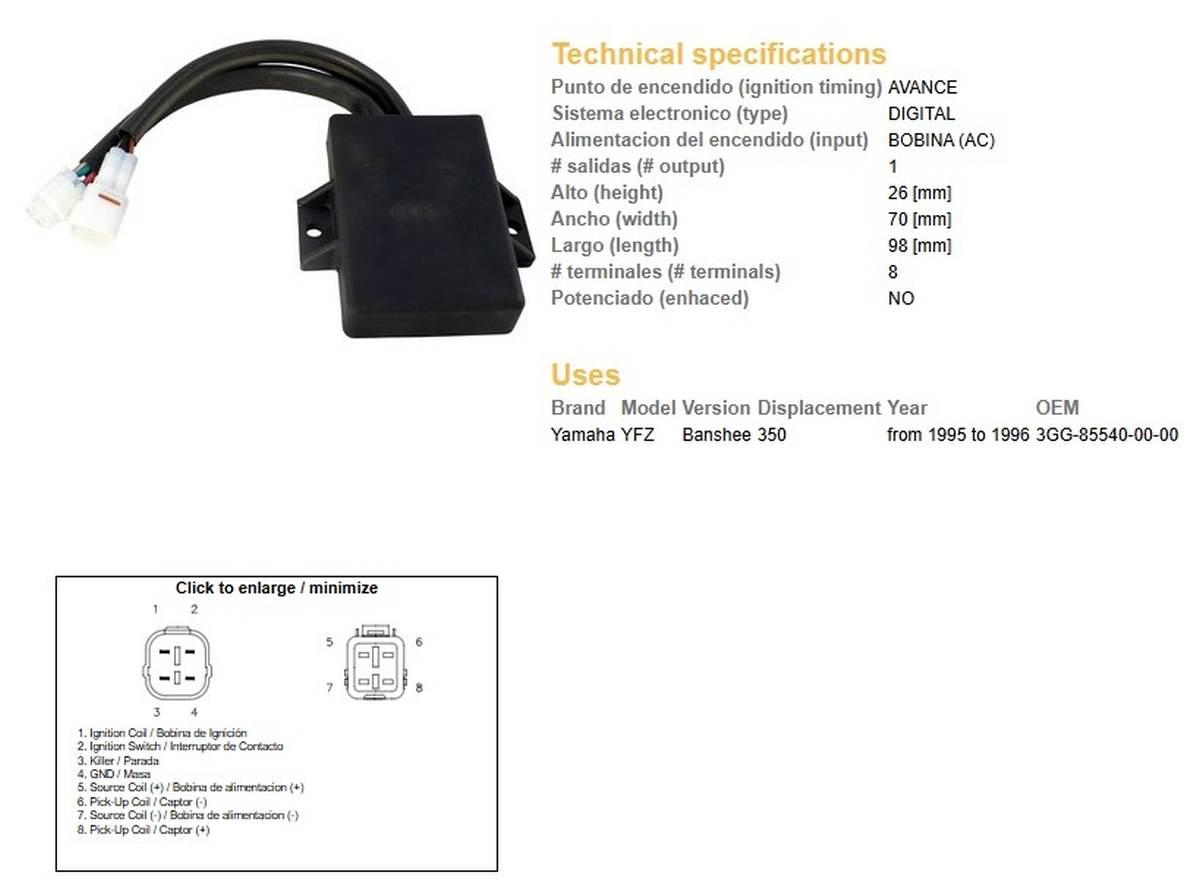 Dze Moduł Zapłonu Cdi Yamaha Yfz 350 Banshee '95-'96
