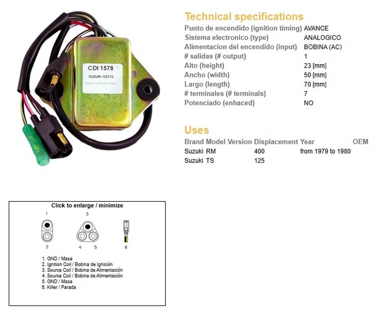 Dze Moduł Zapłonu Cdi Suzuki Ts 125; Rm 400 '79-'80