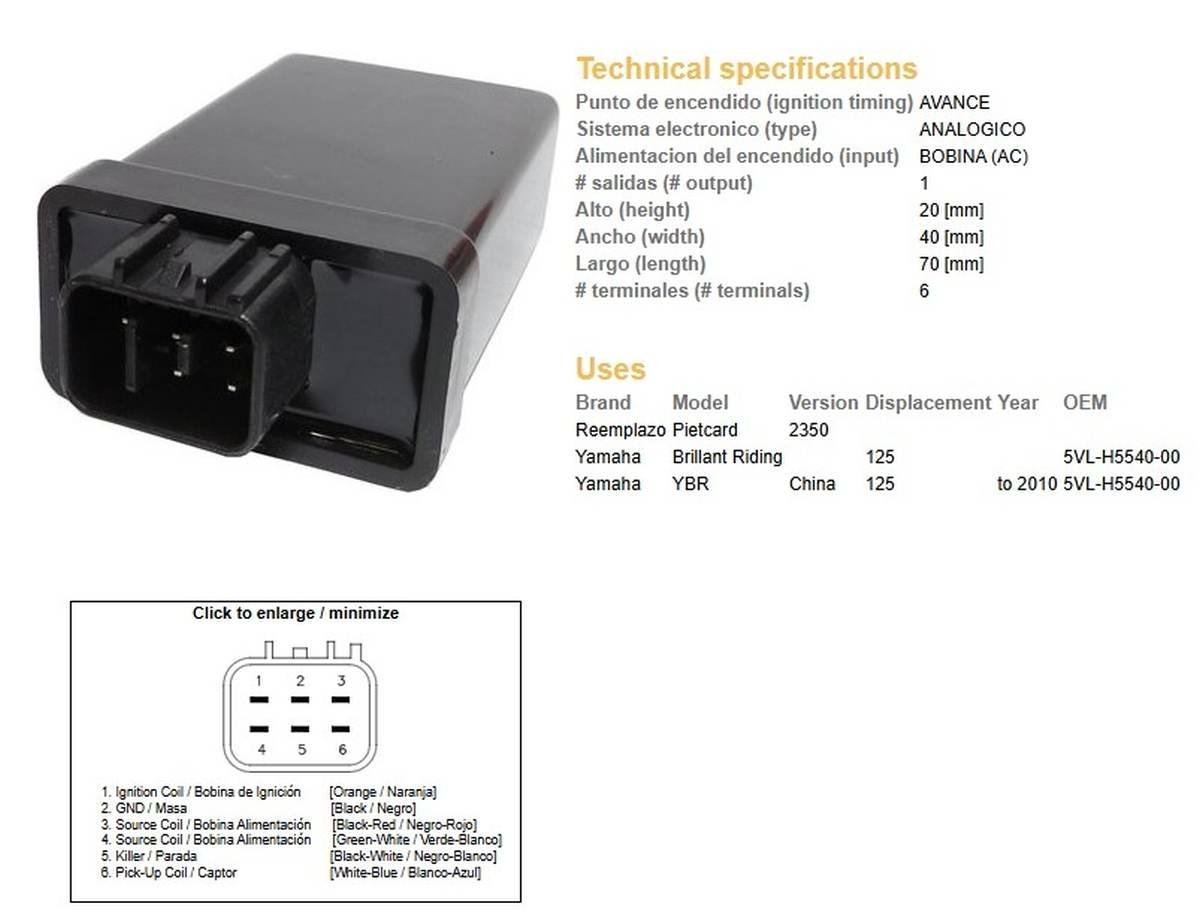 Dze Moduł Zapłonu Cdi Yamaha Ybr 125 Oem-5Vl-H5540-00