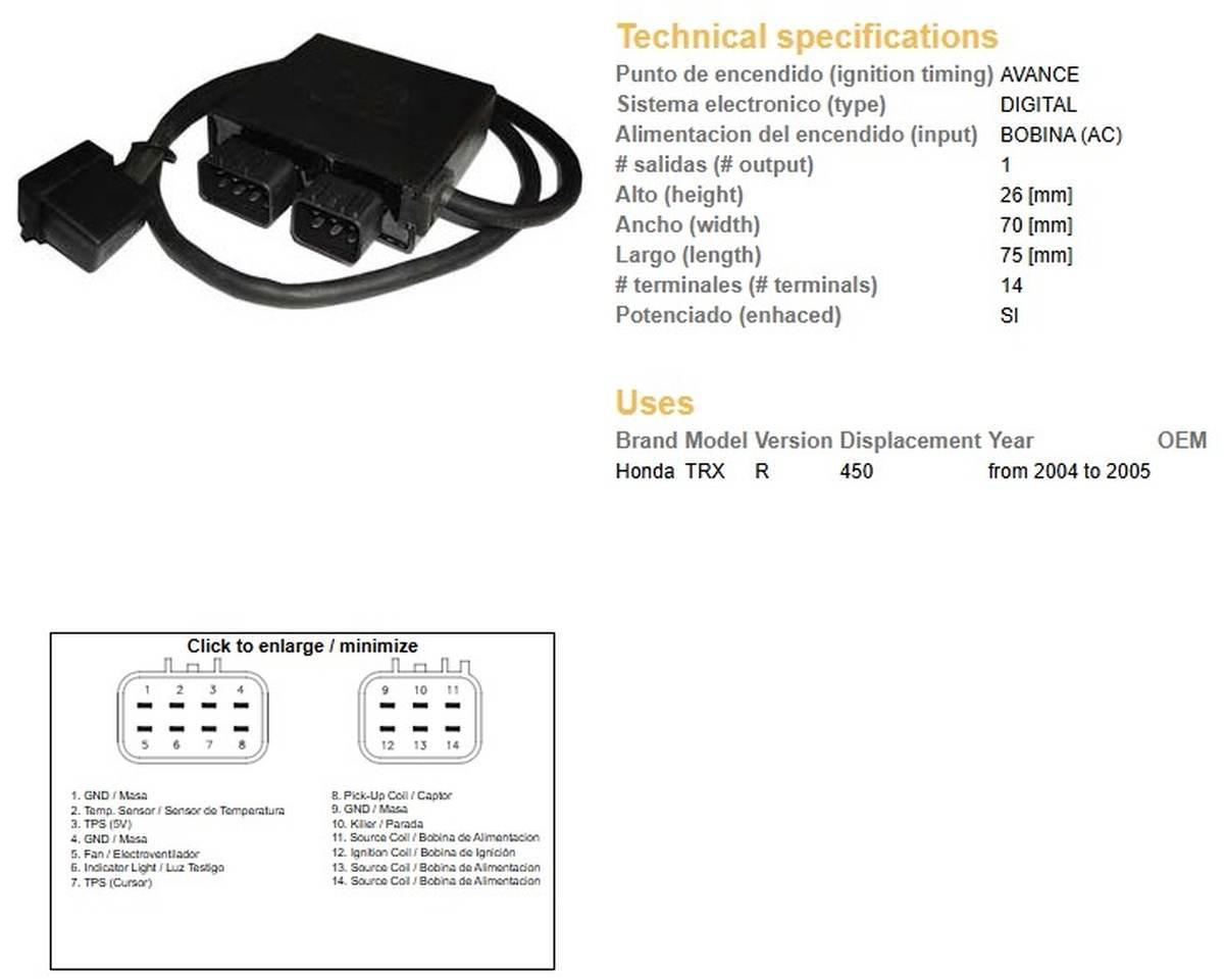 Dze Moduł Zapłonu Cdi Honda Trx 450R '04-'05