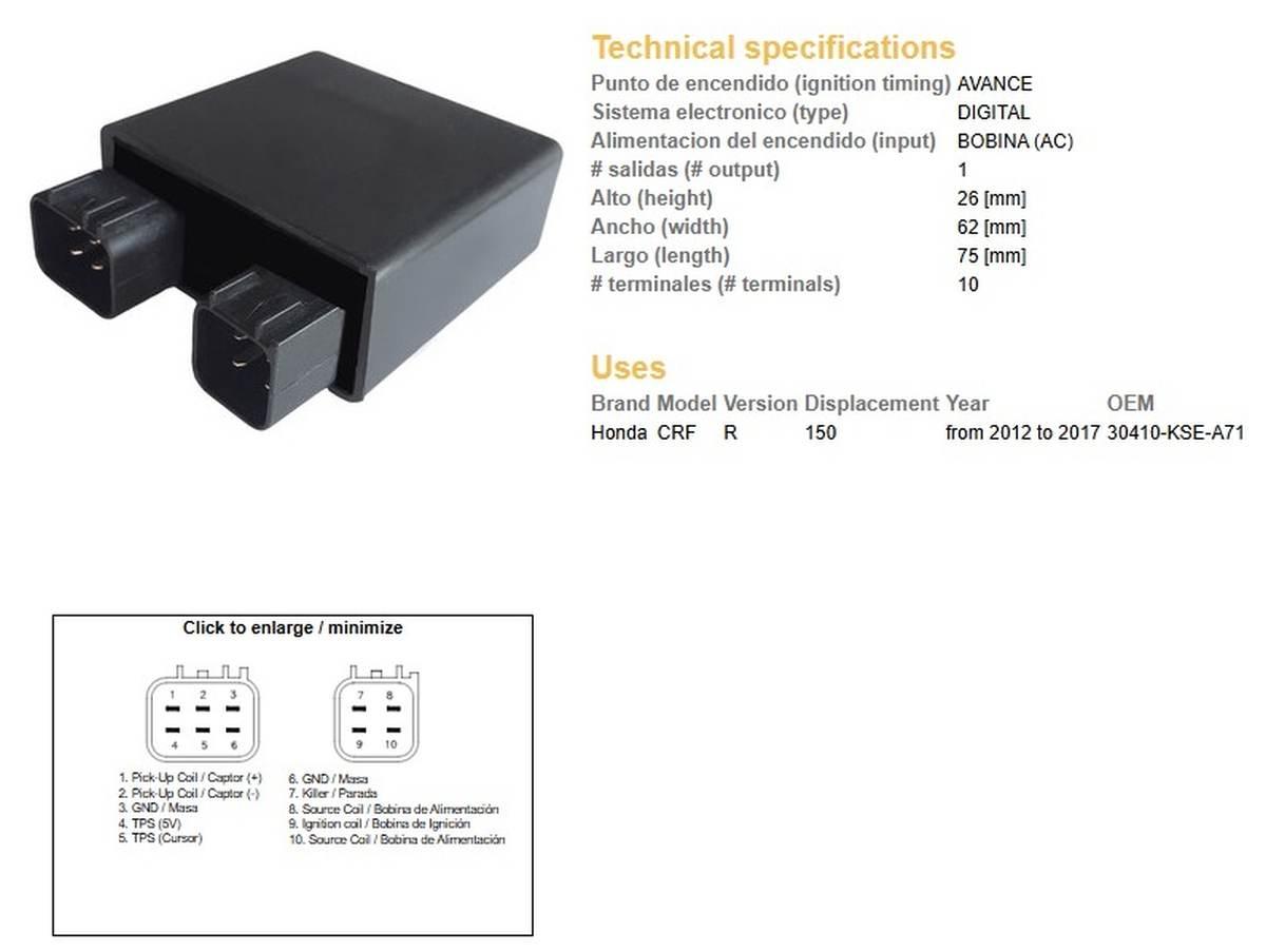 Dze Moduł Zapłonu Cdi Honda Crf 150R '12-'17 30410-Kse-A71