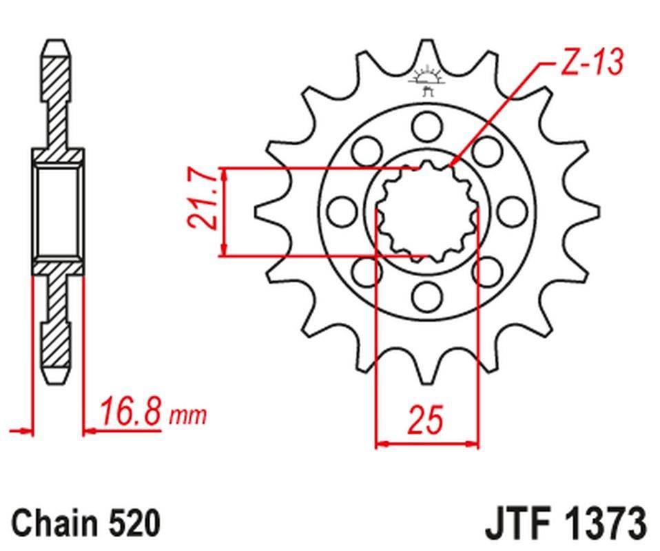 Jt Zębatka Przednia 2042 17 Z Gumą Honda Nc 750X/S/Dct '14-'15, Integra 750 - zdjęcie 2