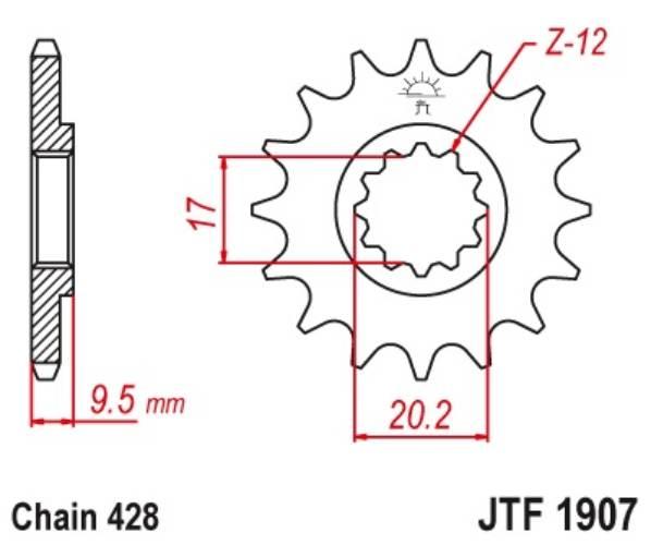 Jt Zębatka Przednia 2084 14 Ktm Sx 85 04-17 +1 208414Jt Łańc. 428