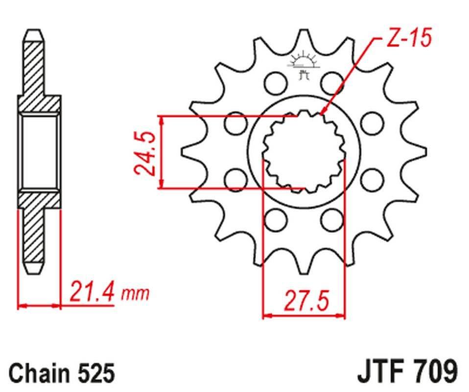 Jt Zębatka Przednia 2150 16 Z Gumą Aprilia 750 Dorsoduro/Abs '07-'16, Shive