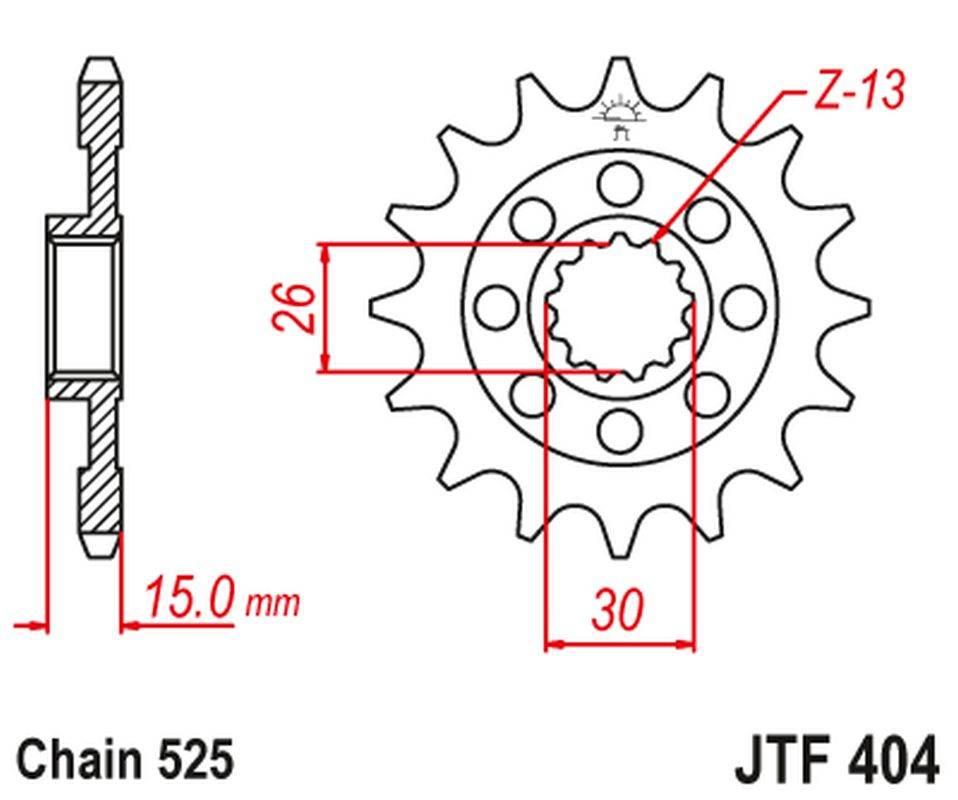 Jt Zębatka Przednia 2198 17 Bmw S1000Rr '09-'19 Z Gumą 219817Jtrb Łańc. 525