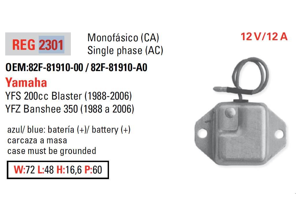 Dze Regulator Napięcia Yamaha Yfs 200 Blaster '88-'06; Yfz 350 Banshee '88- - zdjęcie 2