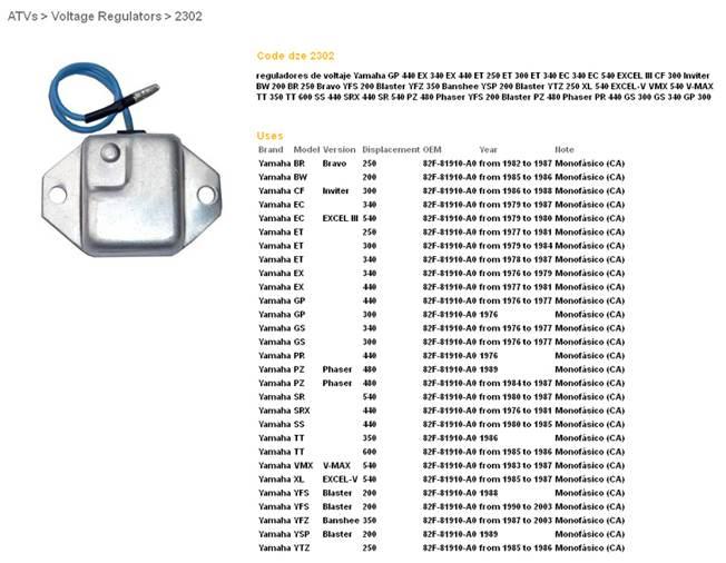 Dze Regulator Napięcia Yamaha Yfs 200 Blaster '88-'03; Yfz 350 Banshee '87- - zdjęcie 2