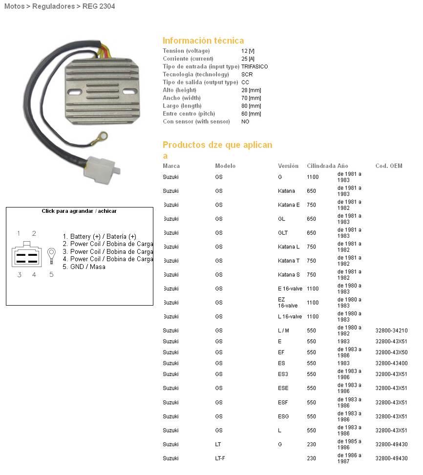 Dze Regulator Napięcia Suzuki Gs 450E/S '84-'88; Gs 500 '84-'85; Gs 550 '83 - zdjęcie 2