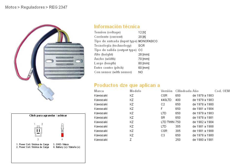 Dze Regulator Napięcia Kawasaki Kz 440Ltd '79-'93; Kz 750Ltd '82-'84; Kz 65 - zdjęcie 2