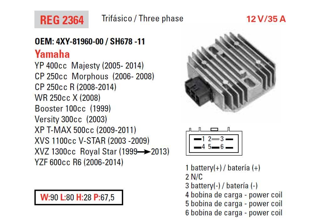 Dze Regulator Napięcia Can Am; Honda Trx 500Fa/Fga '01-'04; Kawasaki Kvf 65