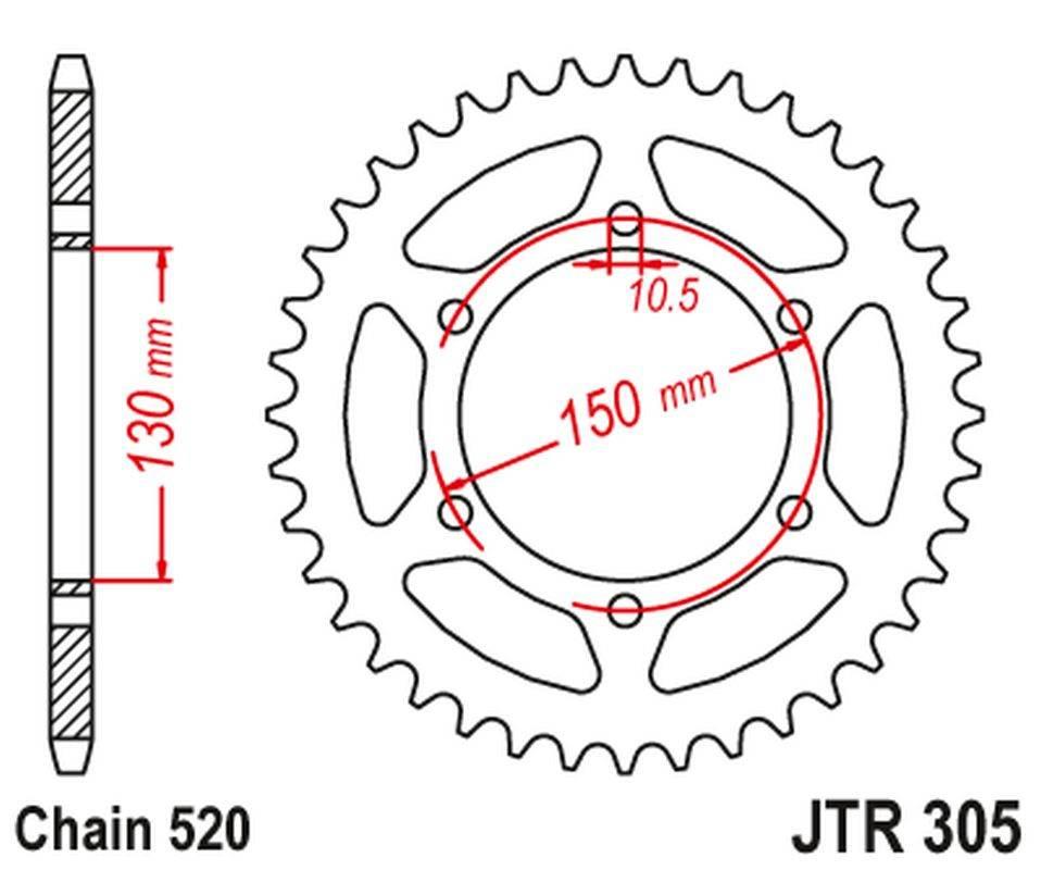 Jt Zębatka Tylna 236 46 Honda Nx 650 '95-'01, Yamaha Xj 6 '09-'15 23646Jtzb