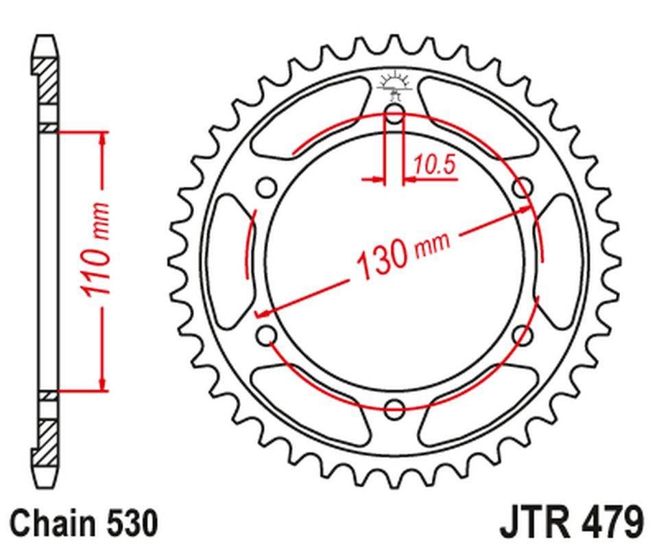 Jt Zębatka Tylna 241 46 Yamaha Fz6 '04-'09 24146Jtzbk Łańc. 530 Kolor Czarn