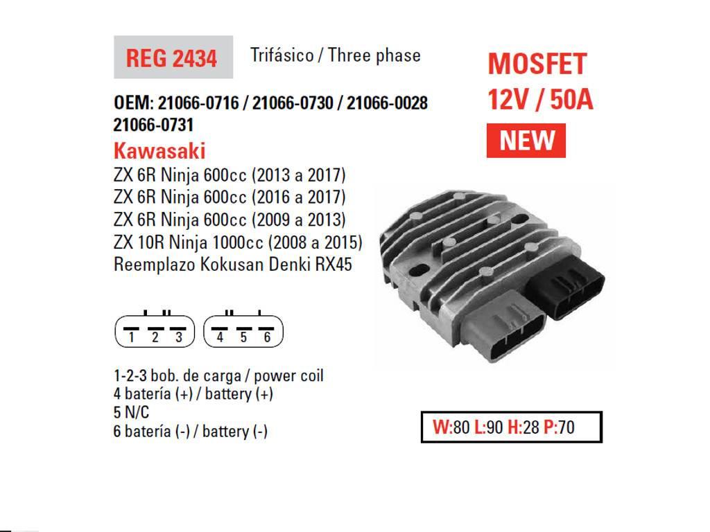Dze Regulator Napięcia Kawasaki Zx 600R Ninja '08-'17; Zx 6R Ninja '08-'17 - zdjęcie 2