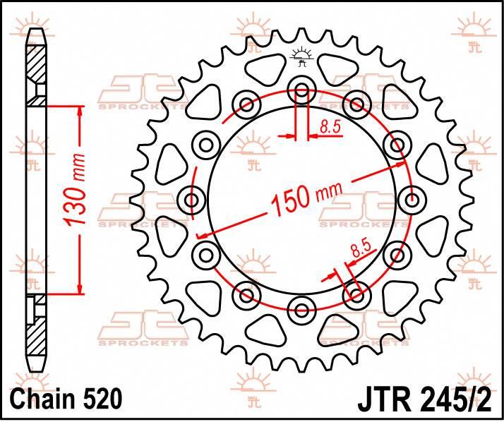 Jt Zębatka Tylna 245 41 Honda Xl 600 Lm '85-'88 24541Jt Łańc. 520
