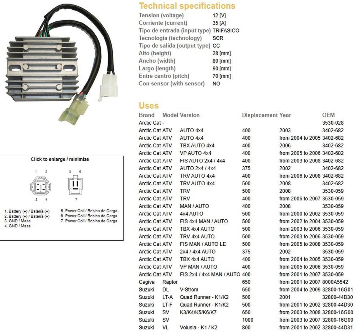 Dze Regulator Napięcia Suzuki Dl 650 V-Strom '04-'09; Sv 650 '03-'08; Sv 10