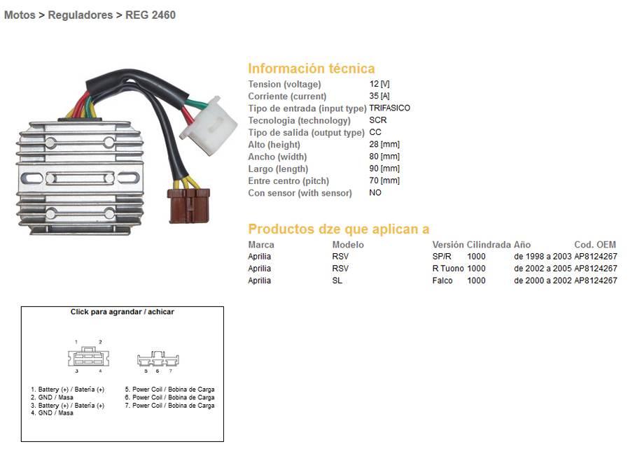 Dze Regulator Napięcia Aprilia Rsv 1000R Tuono '02-'05; Rsv 1000Sp/R '98-'0 - zdjęcie 2