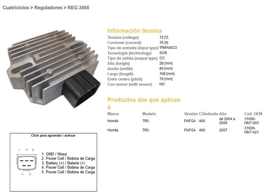 Dze Regulator Napięcia Honda Trx 400 Four Trax '04-'07; Trx 400 Rancher '04 - zdjęcie 2