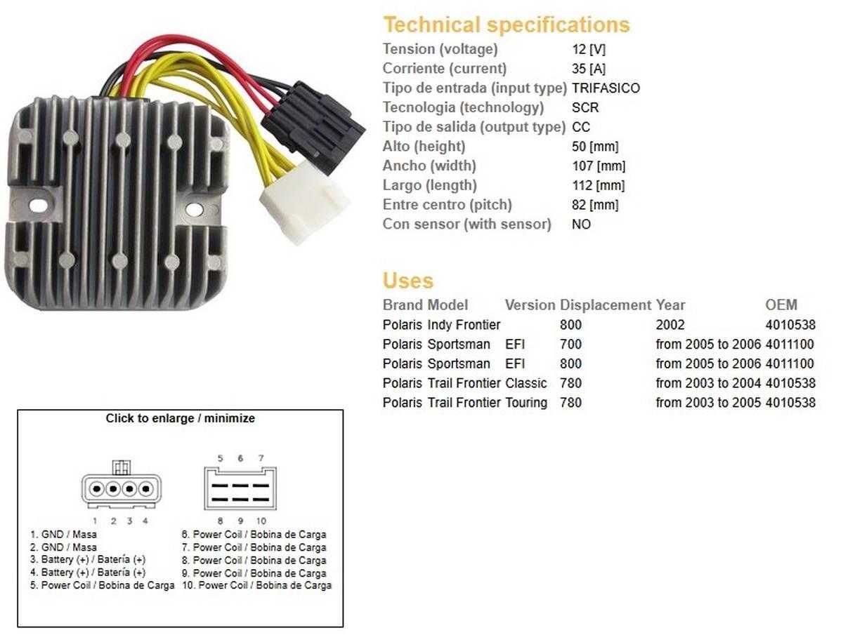 Dze Regulator Napięcia Polaris Sportsman Efi 700/780/800 '05-'06 12V/35A 40