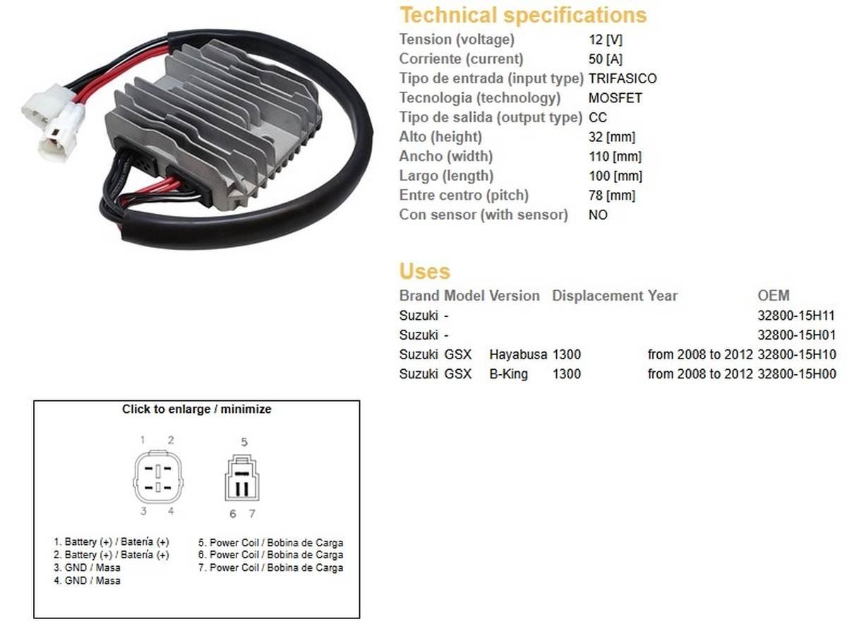 Dze Regulator Napięcia Suzuki Gsxr 1300 Hayabusa '08-'12; B-King 1300 '08-'