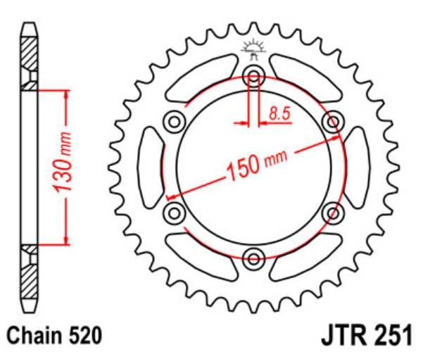 Jt Zębatka Tylna 270 43 Honda Xl 500R '82 J27043Jt Łańc. 520
