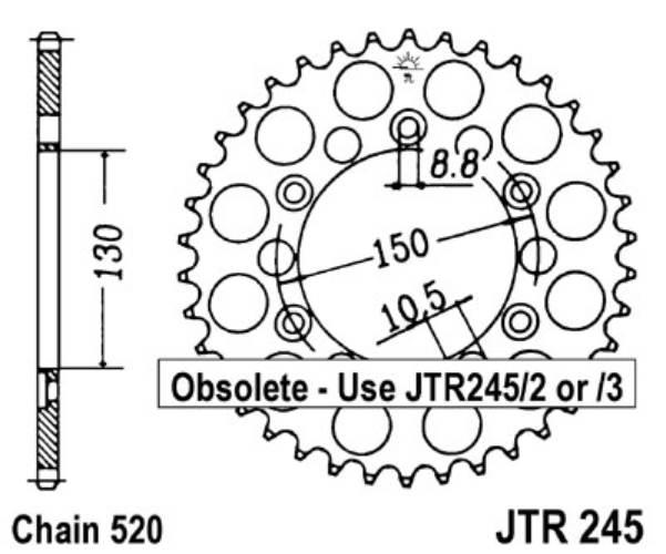 Jt Zębatka Tylna 270 44 Honda Xl 250 R '82-'83 Md03 27044Jt Łańc. 520