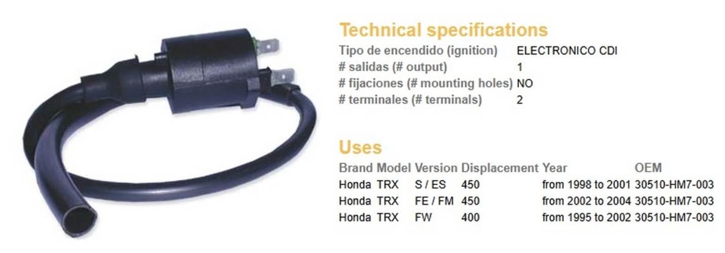 Dze Cewka Zapłonowa Honda Trx 400Fw '95-'03; Trx450S/Es/Fw/Fm/Fe '98-'04 30