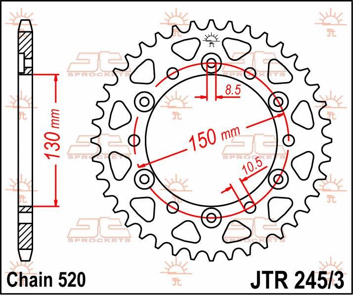 Jt Zębatka Tylna 4309 45 Honda Nx 650 '88-'90 430945Jt Łańc. 520