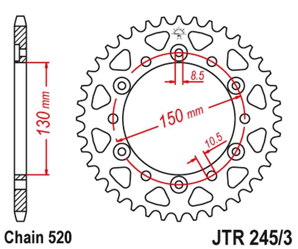 Jt Zębatka Tylna 4309 47 Honda Nx 650 '88-'90 Łańc. 520 430947Jt - zdjęcie 2