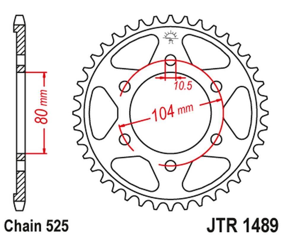 Jt Zębatka Tylna 4359 40 Kawasaki Zx 6 R '98-'02, Z 1000 '07-'09, Zx10R '04