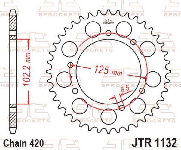 Jt Zębatka Tylna 4406 53 Derbi Senda 50 R/Sm '02-'12 440653Jt Łańc. 420 - zdjęcie 2
