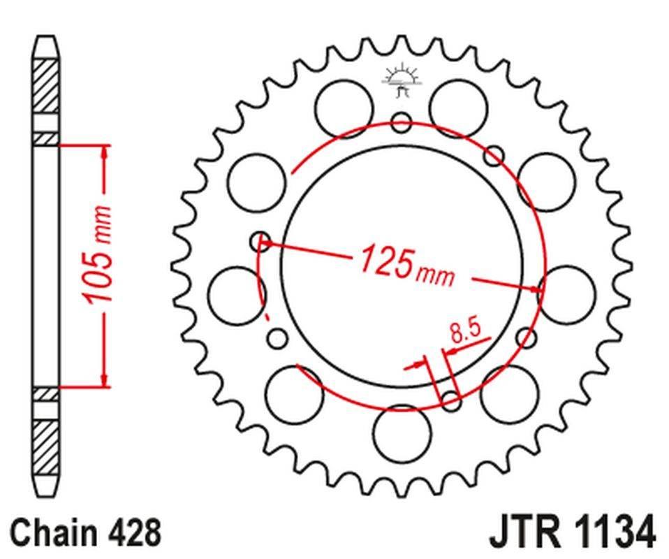 Jt Zębatka Tylna 4413 50 Yamaha Xt 125X/Sm '05-'09 441350Jt Łańc. 428 - Zas