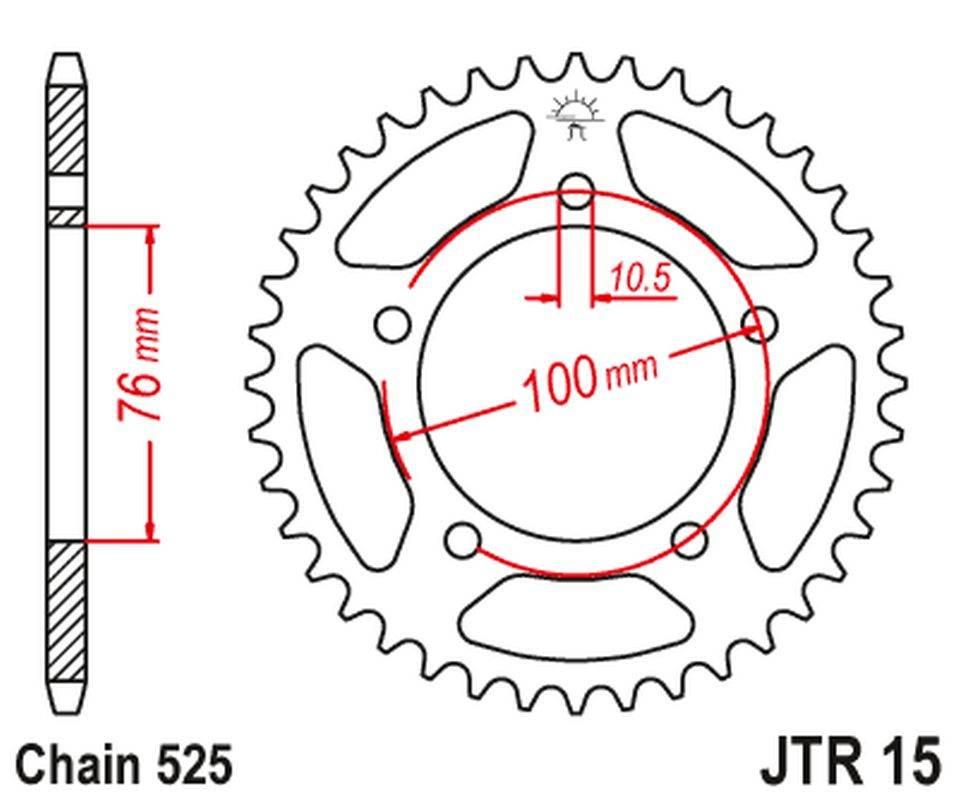 Jt Zębatka Tylna 4456 42 Benelli 500 Leoncino '17-, Trk 502 '17-18 445642Jt