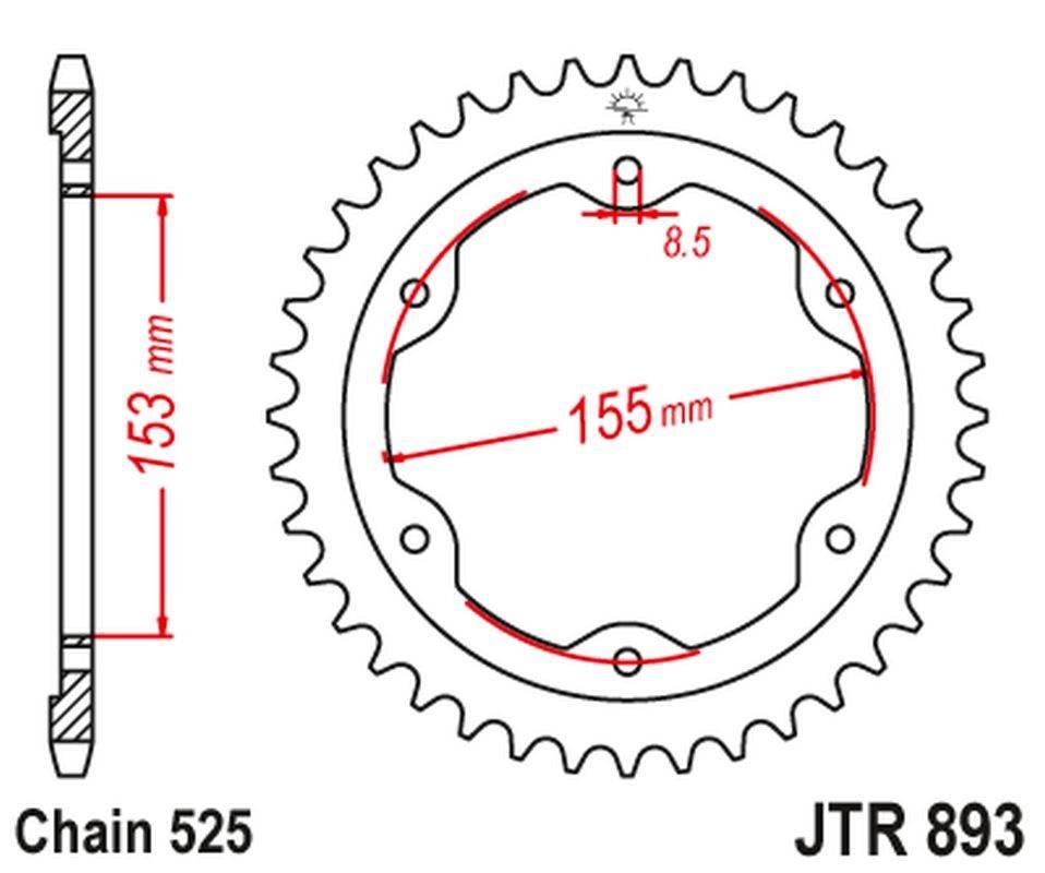 Jt Zębatka Tylna 4642 38 Ktm 1290 Superduke 14-18 464238Jtzbk Łańc.525 Kolo
