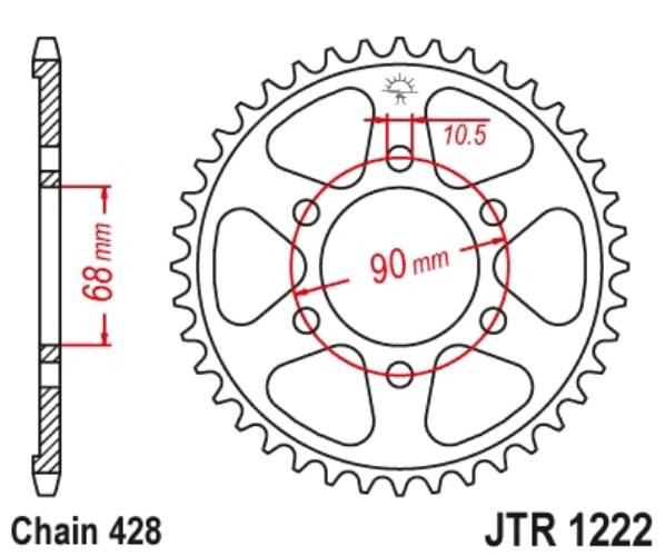 Jt Zębatka Tylna 4733 47 Honda Cb 125R '18-'20 473347Jt Łańc.428