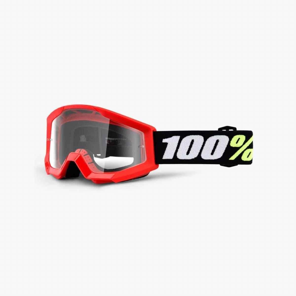 100 Procent Gogle Strata Mini Red Junior Kid Dziecięce Kolor Czerwony Szybk