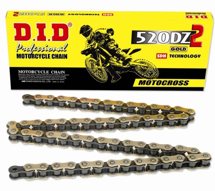 Did Łańcuch Napędowy 520Dz2Gb-112 112-Ogniw Bez O-Ringów Złoty Otwarty + Za