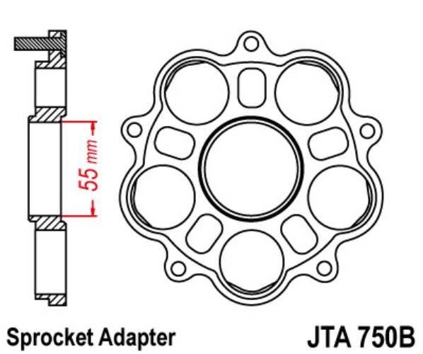Jt Adapter Zębatki Tylnej Ducati 748/796/800/848/916/1000/1100