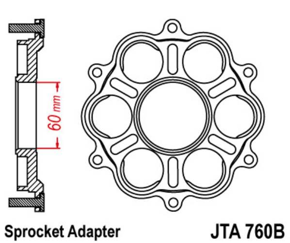 Jt Adapter Zębatki Tylnej Ducati 1098/1099/1198, Multistrada 1200, Diavel 1
