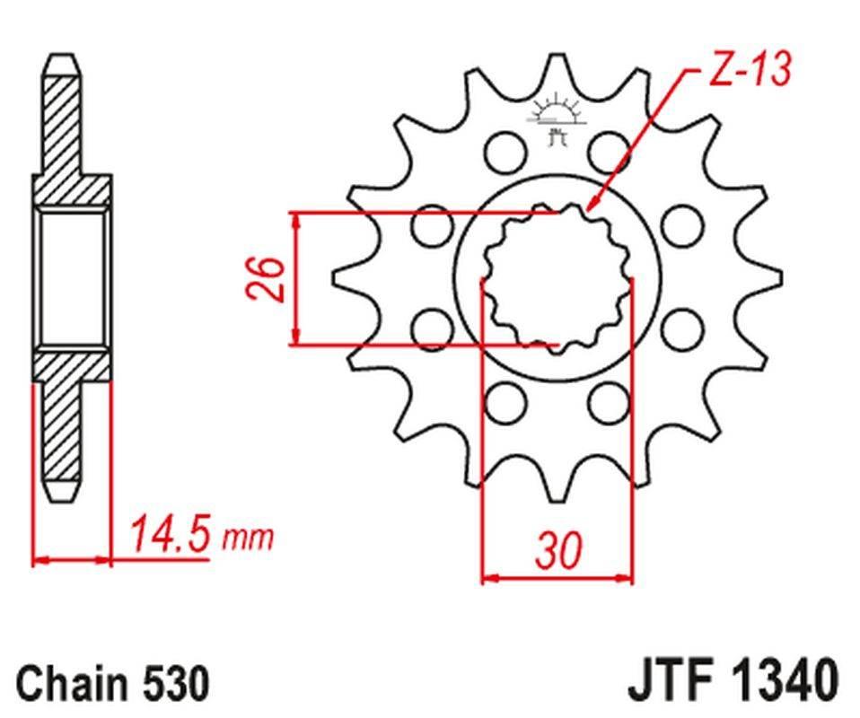Jt Zębatka Przednia 1340 18 Honda Cb 1100 Sa Ex '14-'19, Cb 1100 Rs 17-'20
