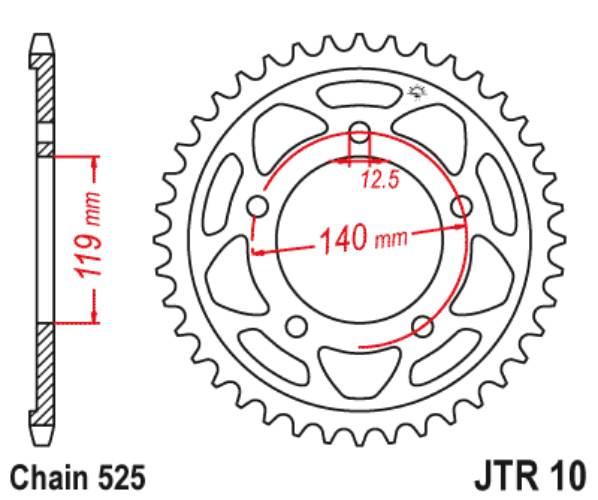 Jt Zębatka Tylna 4671 45 Bmw S 1000 Rr '19 467145Jt Łańc. 525
