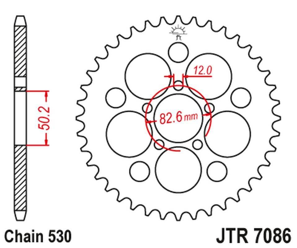 Jt Zębatka Tylna Harley Davidson Xlh 883/1200 Sportster 86-92 Łańc. 530