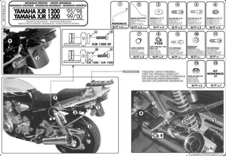 Kappa Stelaż Kufra Centralnego Yamaha Xjr 1200 95-98 Xjr 1300 98-02 Bez Pły