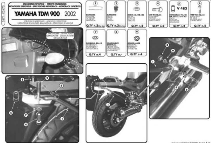 Kappa Stelaż Kufra Centralnego Yamaha Tdm 900 02-14 Bez Płyty