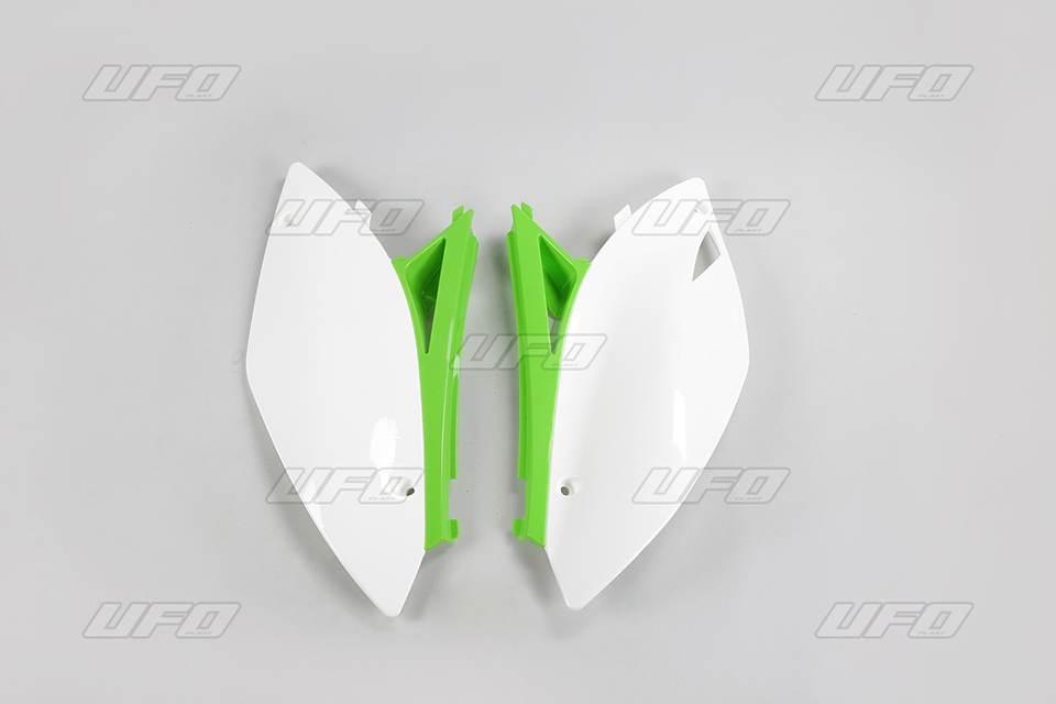 Ufo Boczki Tylne Kawasaki Kxf 450 '09-'11 Kolor Oem Biały/Zielony
