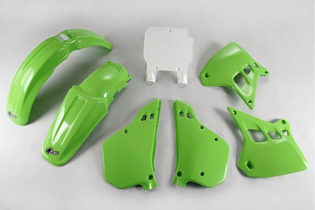 Ufo Komplet Plastików Kawasaki Kx 250 '90-'91, Kolor Oem Zielony/Biały Ka18