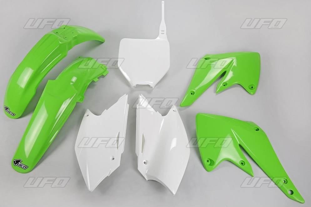 Ufo Komplet Plastików Kawasaki Kxf 250 '04-'05 Kolor Oem Zielony/Biały Ka20