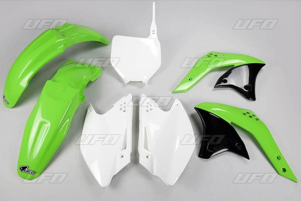Ufo Komplet Plastików Kawasaki Kxf 250 '07 Kolor Oem Zielony/Biały Ka208E99