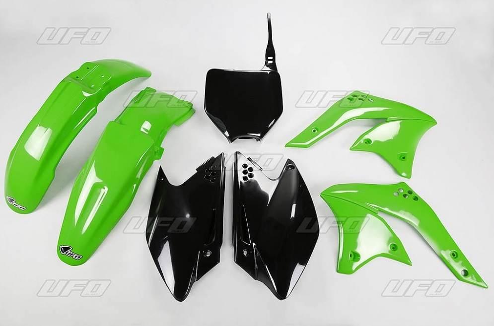Ufo Komplet Plastików Kawasaki Kxf 250 '08 Kolor Oem Zielony/Czarny Ka210E9
