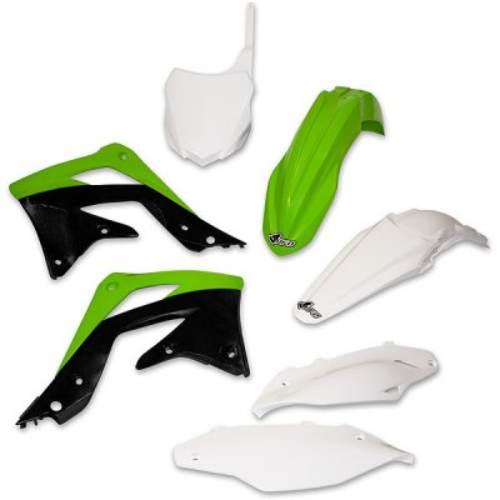 Ufo Komplet Plastików Kawasaki Kxf 450 '13-'15 Kolor Oem Zielony/Biały/Czar